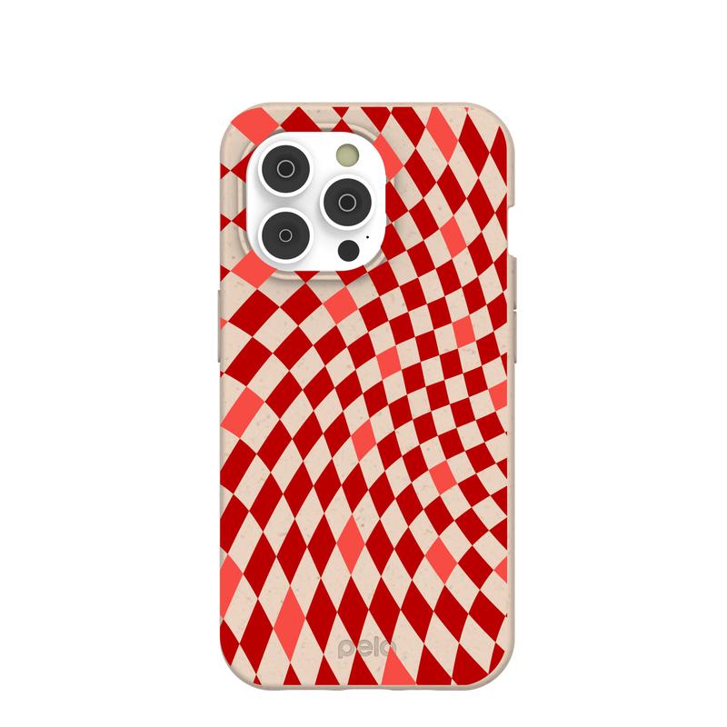 Seashell Red Checks iPhone 14 Pro Case