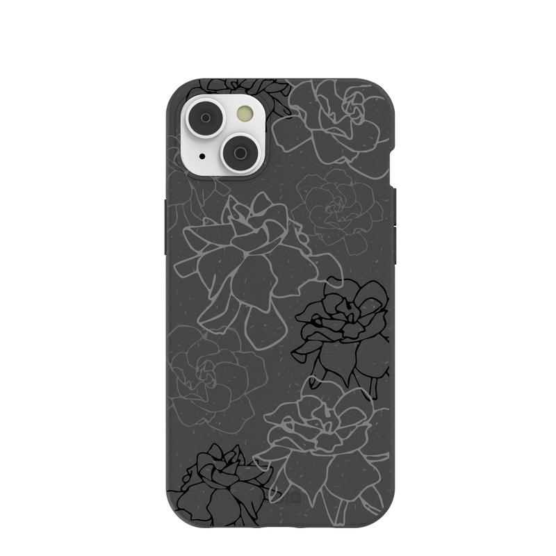 Black Gardenia Lines iPhone 14 Plus Case