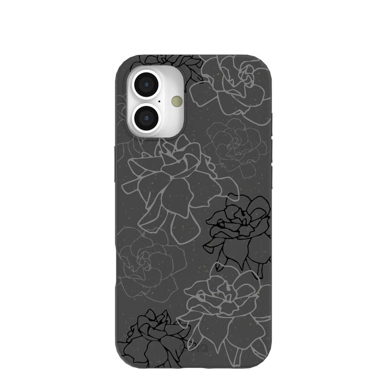 Black Gardenia Lines iPhone 16 Plus Case