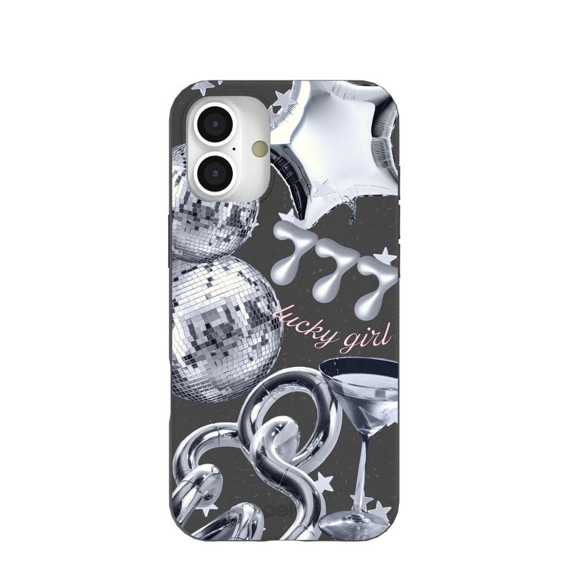 Black Cosmic Luck iPhone 16 Plus Case