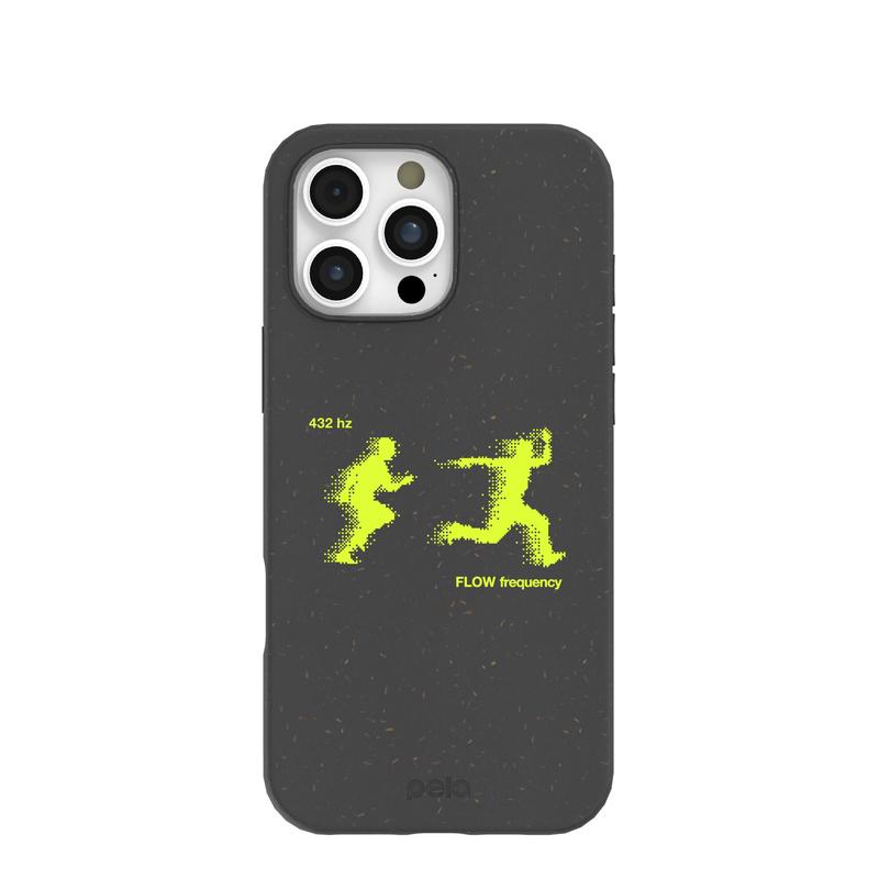 Black Flow Frequency iPhone 16 Pro Max Case