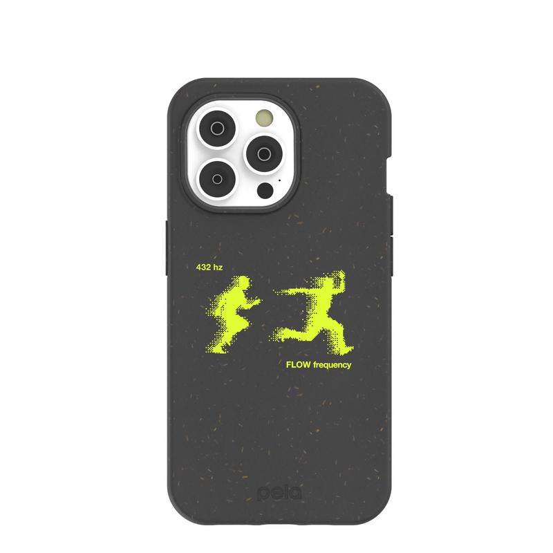 Black Flow Frequency iPhone 14 Pro Case