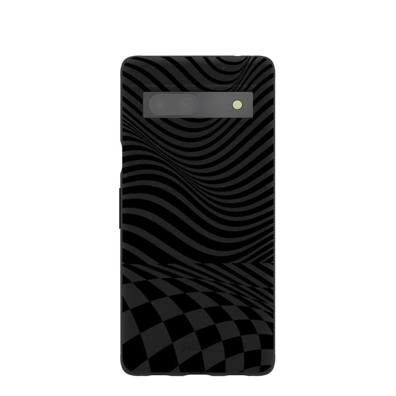 Black Melted Checkers Google Pixel 7a Case