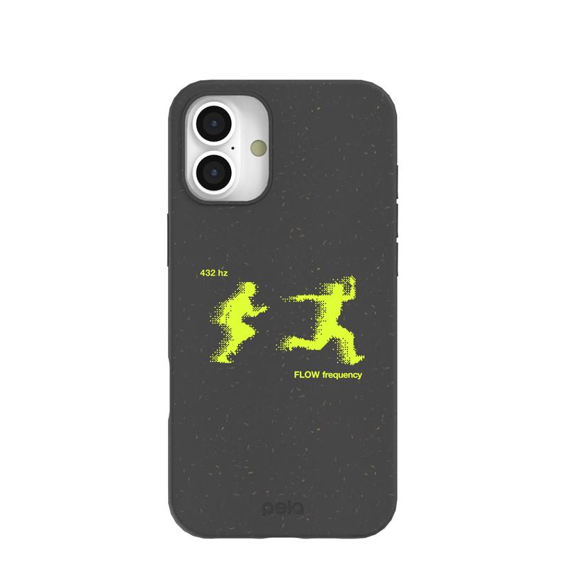 Black Flow Frequency iPhone 16 Plus Case