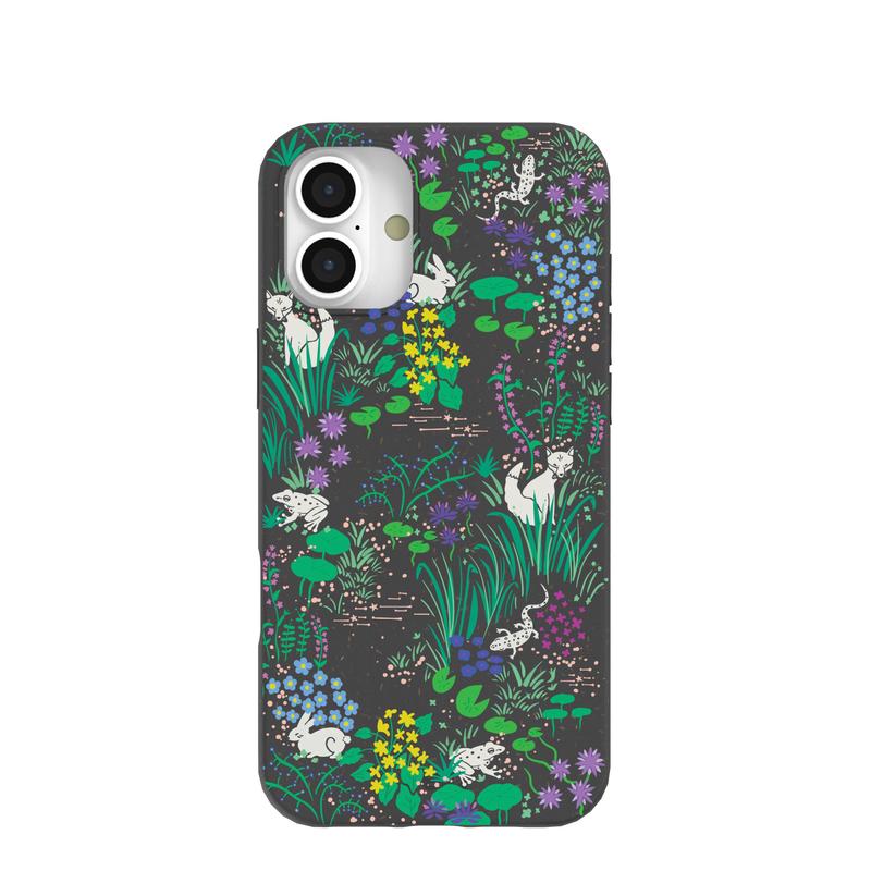 Black Midnight Pond iPhone 16 Plus Case