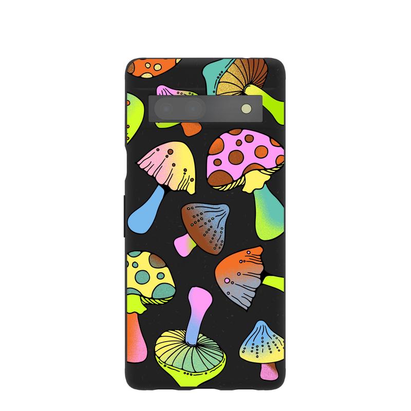 Black Mushroom Party Google Pixel 7a Case