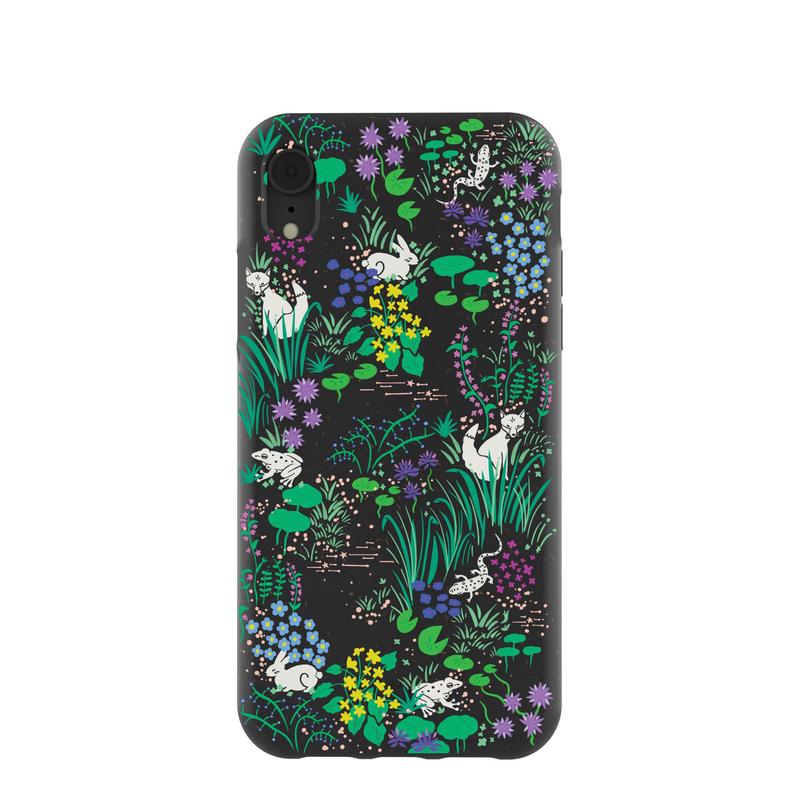 Black Midnight Pond iPhone XR Case
